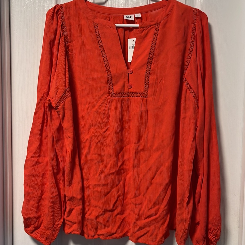 Gap coral-red blouse | Med
